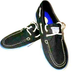 NAUTICA Spinnaker Boys Boat Shoes Youth Size 3 Navy Canvas